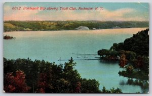 Rochester New York~Aerial Irondequoit Bay Yacht Club Autumn~Vintage Postcard
