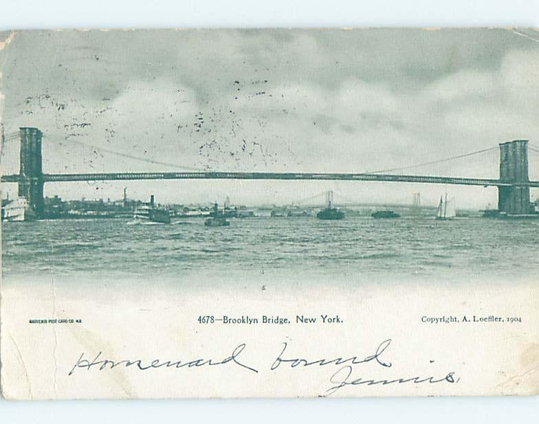 Pre-1907 BROOKLYN BRIDGE New York City NY H9224