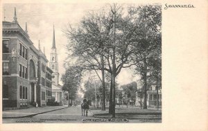 OGLETHORPE AVENUE CHURCH & CHATHAM ACADEMY SAVANNAH GEORGIA POSTCARD (c.1900)