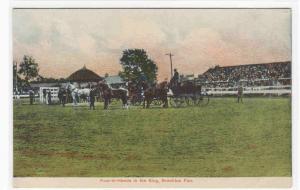 Four in Hand Horse Carriage Team Brockton Fair Massachusetts 1910c postcard