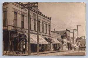 J90/ Oregon Wisconsin RPPC Postcard c1910 Main Street Stores  709