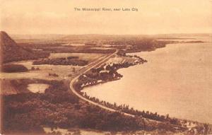 Lake City Minnesota Mississippi River Birds Eye View Antique Postcard J67352