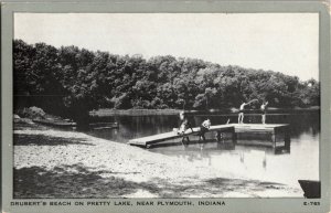 Drubert's Beach on Pretty Lake Near Plymouth IN Vintage Postcard H71