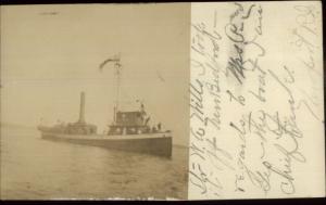 Steamer WA Wills or Mills - New Bedford MA - Newport RI Cancel RPPC c1910