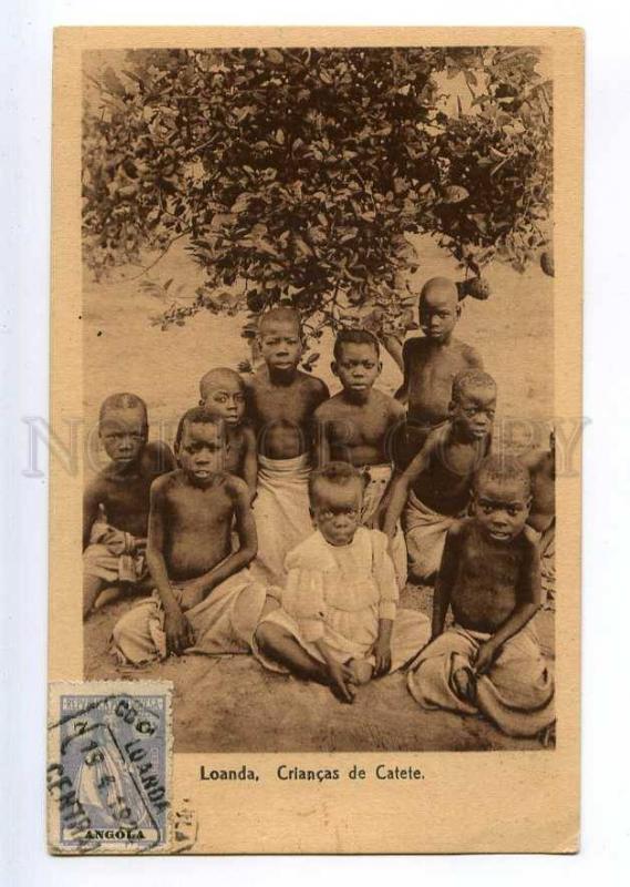 235481 Portuguese Angola LOANDA semi-nudes black children OLD