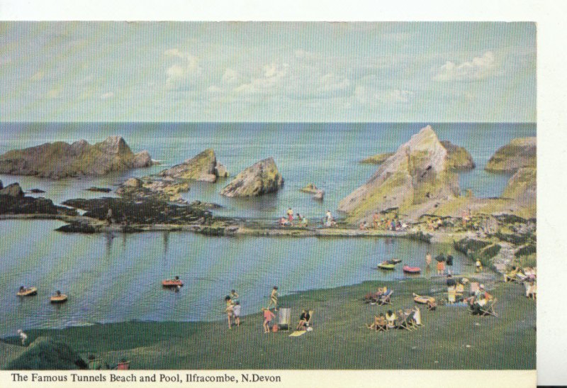Devon Postcard The Famous Tunnels Beach and Pool Ref