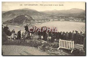 Postcard Old San Sebastian Vista general desde el monte lgueldo