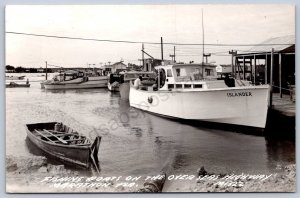 K46/ Marathon Florida RPPC Postcard c1940s Fishing Boats Islander 163