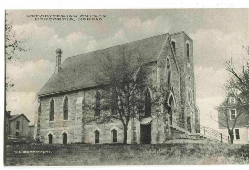 Postcard Presbyterian Church Concordia Kansas KS