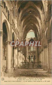 Old Postcard Reims Cathedral Interior of the bottom hole with a Cause Obus 38...