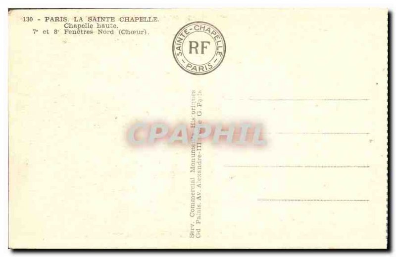 Postcard Old Paris La Sainte Chapelle High Chapel