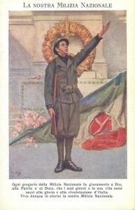 Italian fascism vintage patriotic postcard Our National Militia Italy military 