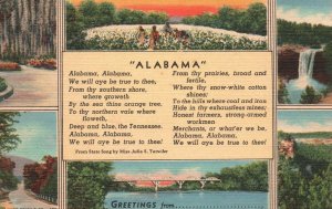 Vintage Postcard Greetings From Alabama And Its Beautiful Tourist Attractions
