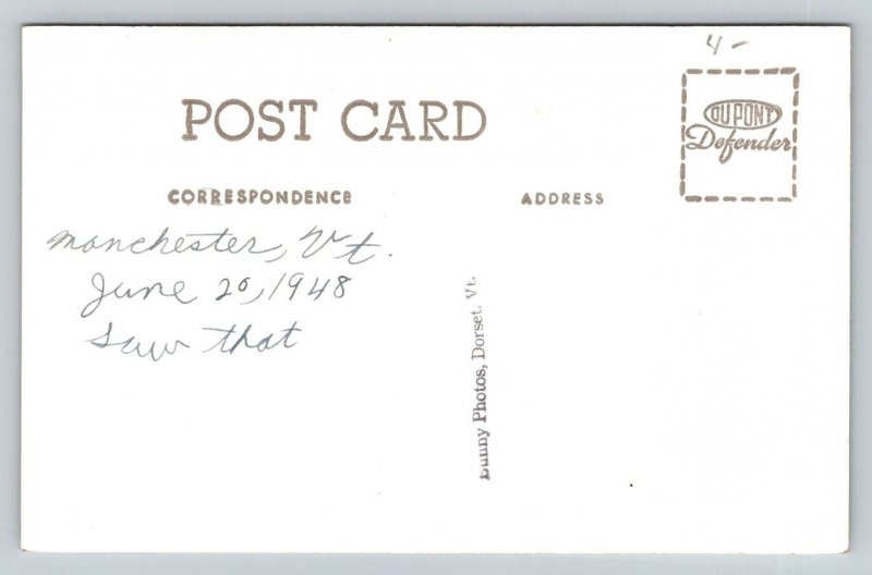 RPPC   1948  Manchester Vermont     Postcard