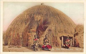 Native Life Zulu Hut Zululand Nudes Real Photo Postcard