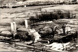 RPPC Farm Homestead Barn Silos Real Photo Postcard Aerial Surveys Rochester NY