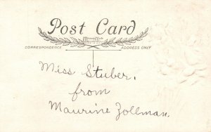 Vintage Postcard 1910's A Happy Easter Greetings Card Flowers and Birds Nature