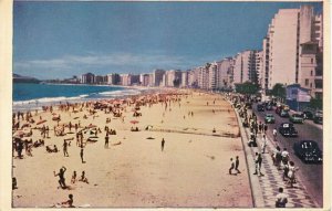 Busy Copacabana Beach Scene at Rio de Janeiro, Brazil