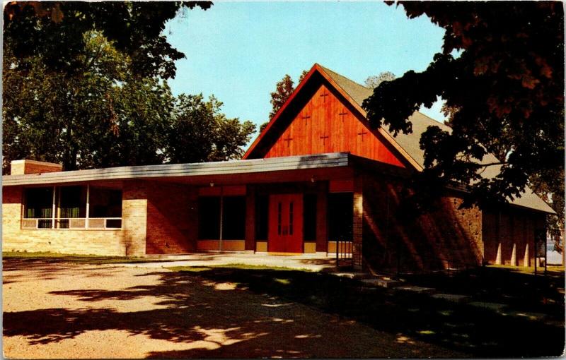 Traverse City Michigan~Asbury Methodist Church~A Frame~1950s Postcard 