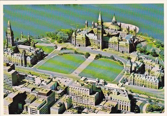 Canada A Birds Eye View Of The Parliament Buildings In Canadas Capital City O...