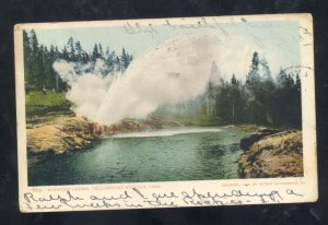 YELLOWSTONE NATIONAL PARK RIVERSIDE GEYSER 1906 LYNCHBURG VIRGINIA POSTCARD