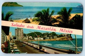 Sinaloa Mexico Postcard Greetings from Mazatlan 1970 Vintage Multiview