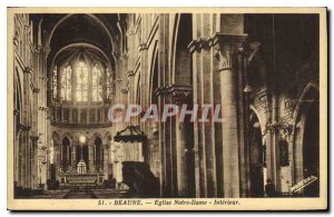 Old Postcard Beaune Eglise Notre Dame Interior