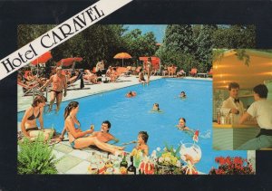 Bar & Swimming Pool Hotel Caravel Torbole Italy Postcard