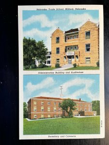 Vintage Postcard 1950 Campus Nebraska Trade School Milford Nebraska