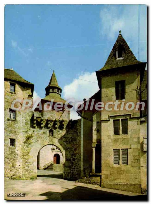 Postcard Modern Correze Old Houses And Old Gate I'Eglise