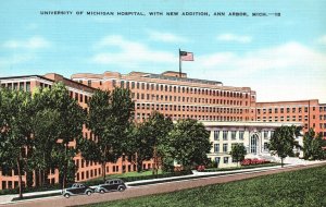 Vintage Postcard University Of Michigan Hospital New Addition Ann Arbor Michigan