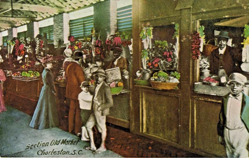 Charleston SC South Carolina Section Old Market Interior Antique Postcard E7