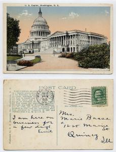 Postcard used, U.S. Capitol, Washington, D.C.
