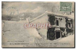 Old Postcard Mont Ventoux in the Vaucluse The snow Observatory Terrace and Ob...