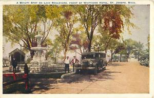 Scene Lake Boulevard in front Whitcomb Hotel St. Joseph MI, MichiganI