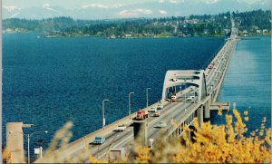 Lake Washington Floating Bridge Seattle WA Unused Vintage Postcard H5