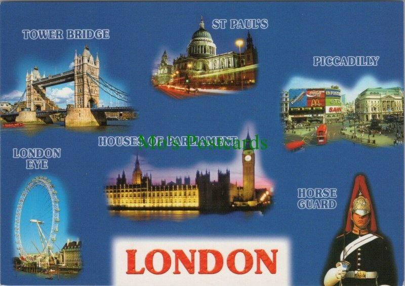 London Postcard - Views of London, England   RR10385