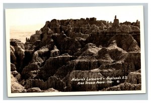 Vintage 1930's RPPC Postcard Nature's Lacework Badlands South Dakota 