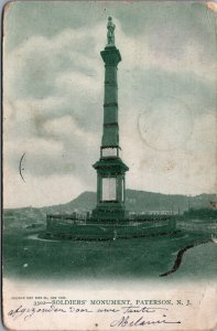 USA Soldiers Monument Paterson New Jersey Vintagee Postcard 09.73