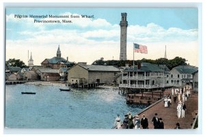 Pilgrim Monument From Wharf Provincetown MA Massachusetts Postcard (CO3)