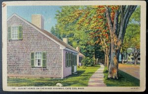 Vintage Postcard 1938 Quaint Home Kings Hwy. Cape Cod, Eastham Massachusetts MA