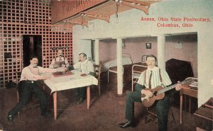 Columbus OH Annex Ohio State Penitentiary Men Playing Checker Players Postcard