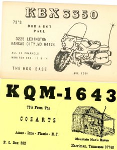 Postcard Lot of 2 QSL Radio Cards, Kansas City, MO. & Harriman, TN.   L1