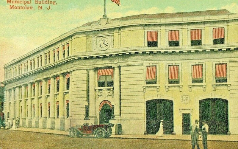 Postcard Hand Tinted View of Municipal Building in Montclair, NJ.       aa2