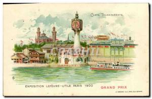 Old Postcard transparent map Paris Exhibition Useful Lefevre Paris 1900 Grand...