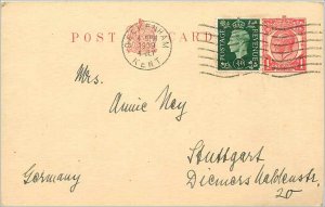 Entier Postal Stationery Postal Britain Great Britain in 1939 to Stuttgart