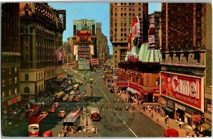 Times Square View Buses Cabs Pepsi Camel Admiral Adverts Vintage Postcard R21