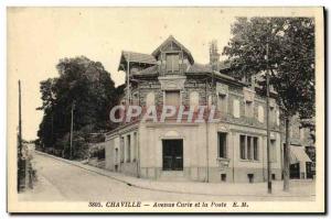 Old Postcard Chaville Curie Avenue and Post Office