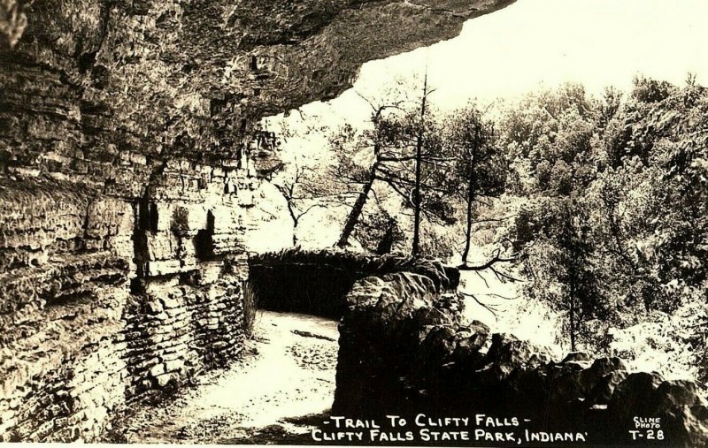 Vintage RPPC Trail To Clifty Falls State Park, Indiana P151 