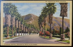 Vintage Postcard 1931 Mendocino Dr. Foothills, Pasadena, California (CA)